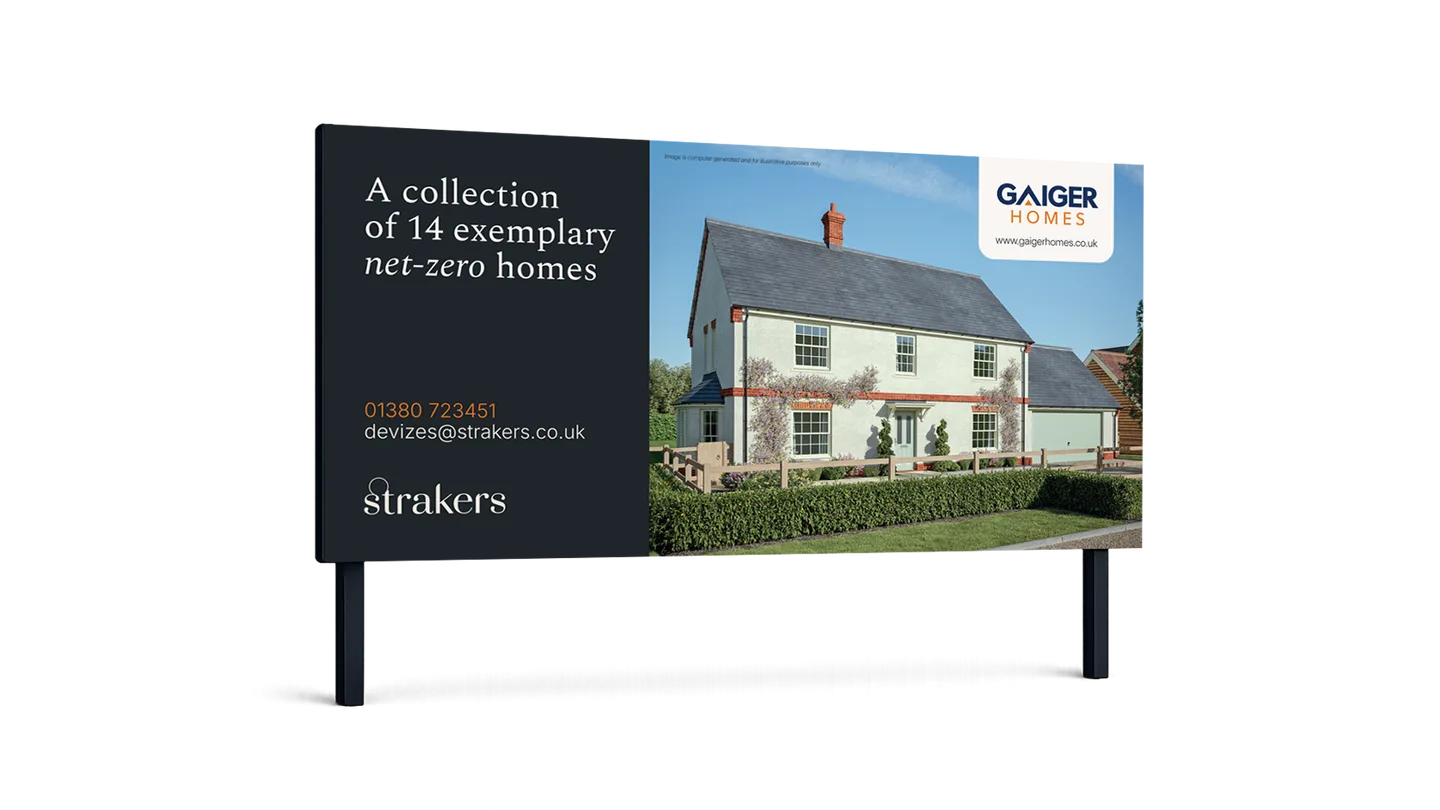 Welcome sign mockup for Gaiger Homes