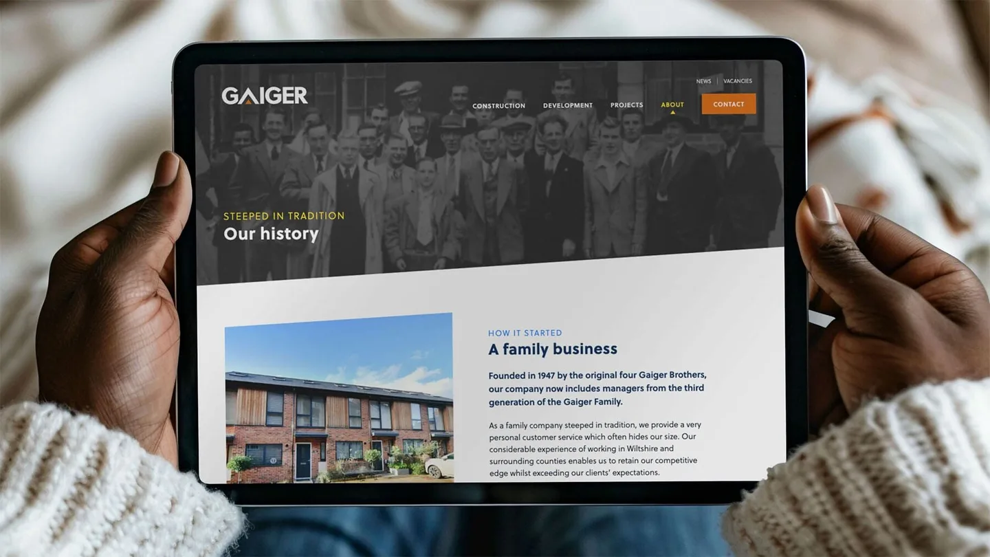 Gaiger Brothers iPad mockup