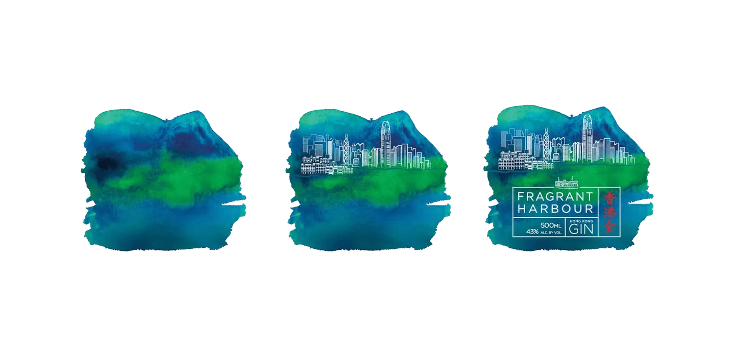 Hong Kong Gin watercolour design