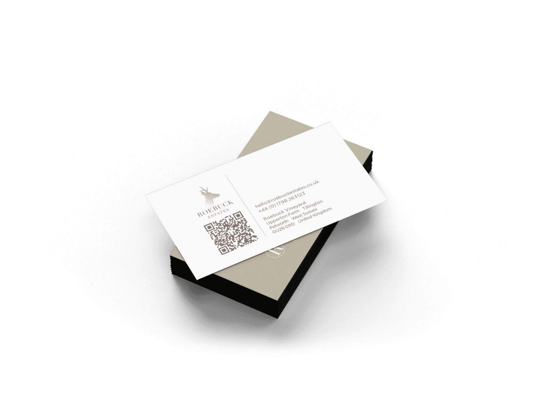 Roebuck Estates business card mockup