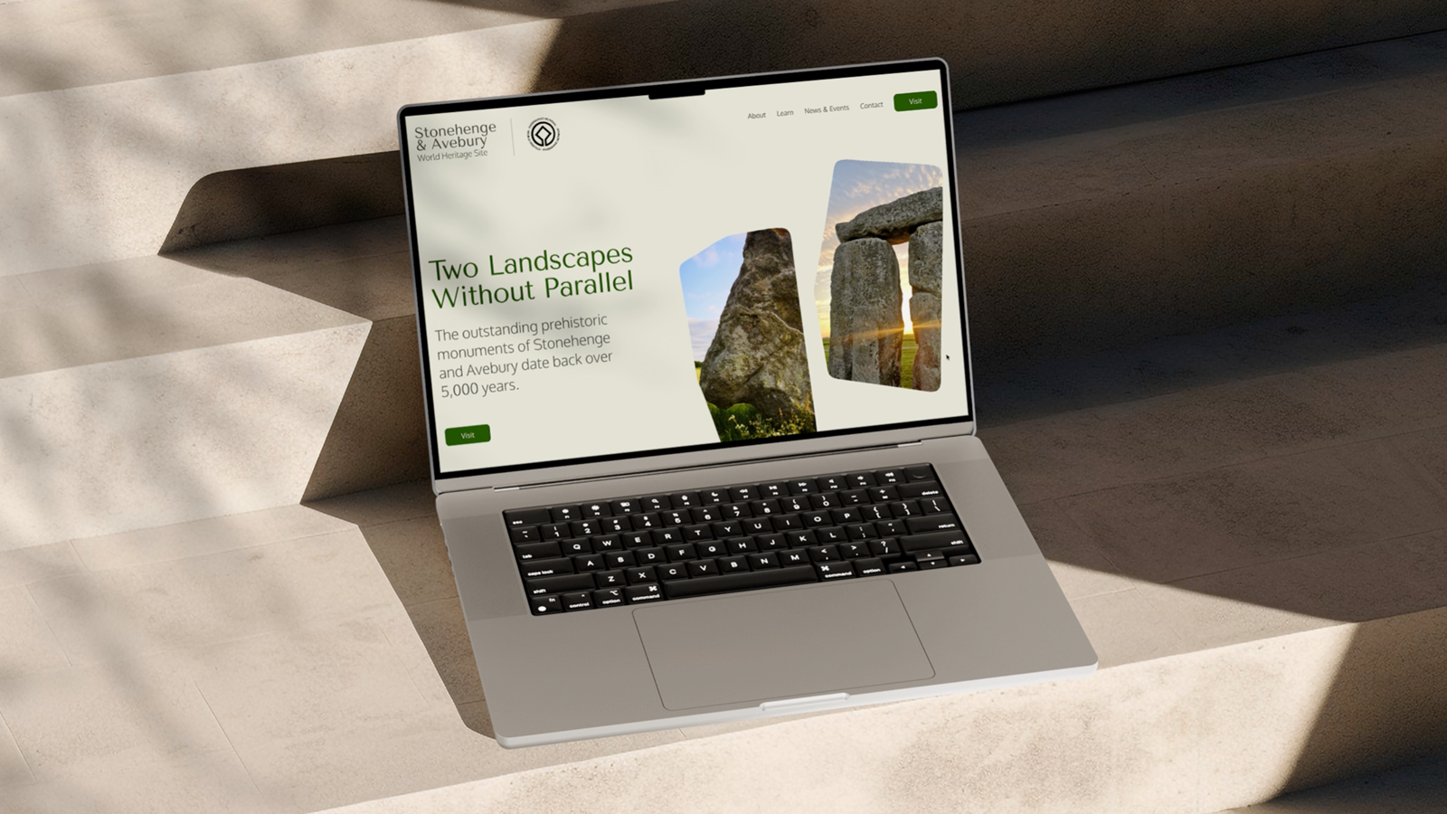 Stonehenge and Avebury Heritage Trust website Laptop mockup