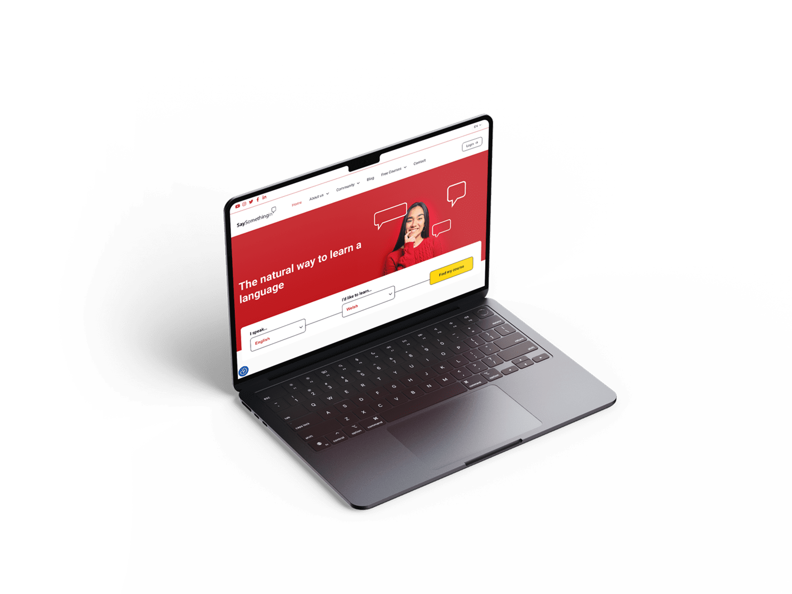 SaySomethingin website mockup