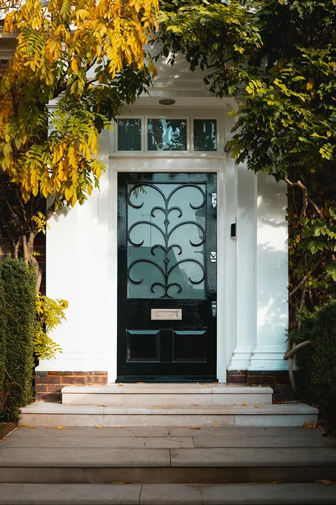 Very smart front door on grand home