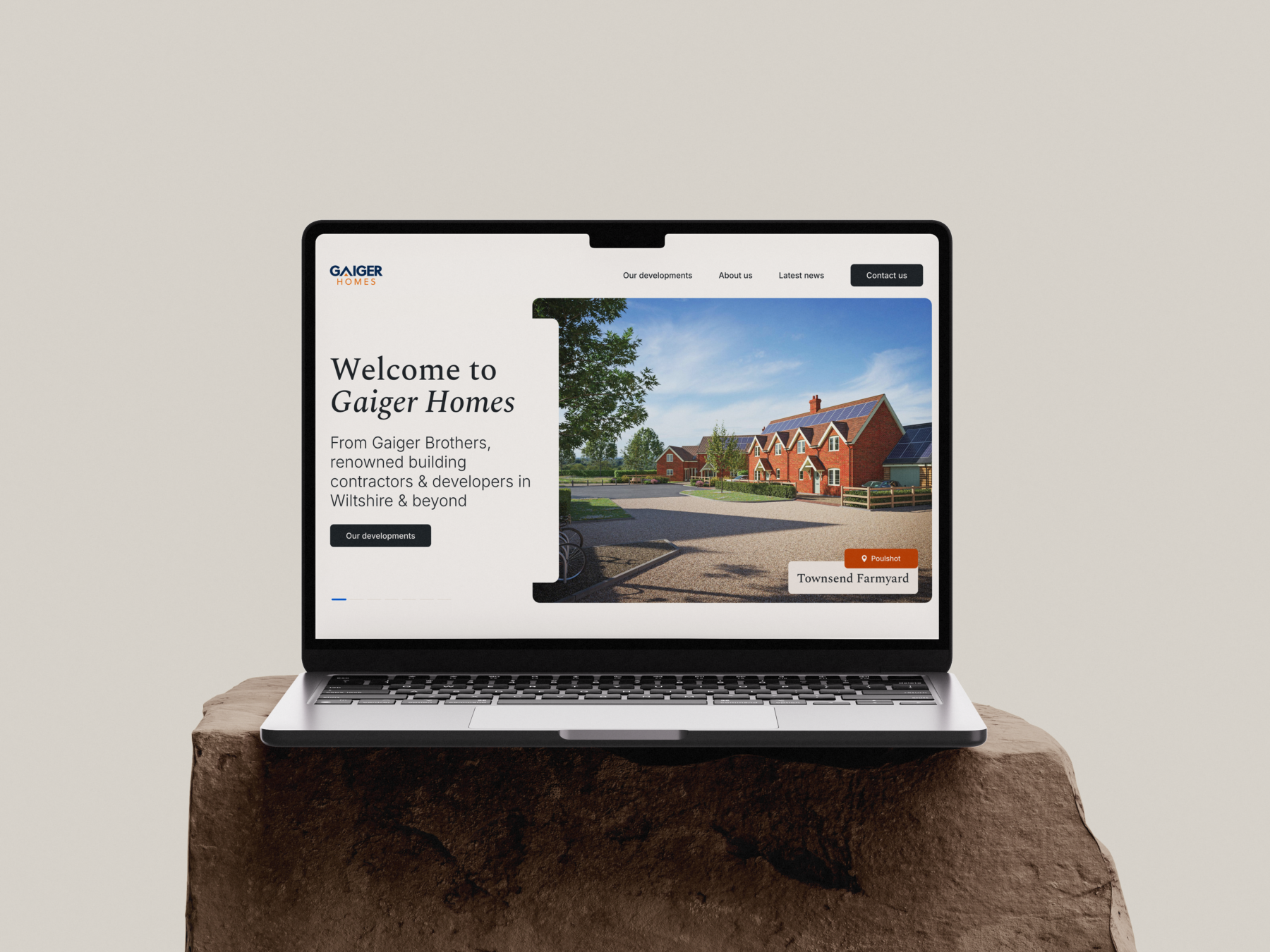 Gaiger Homes laptop mockup