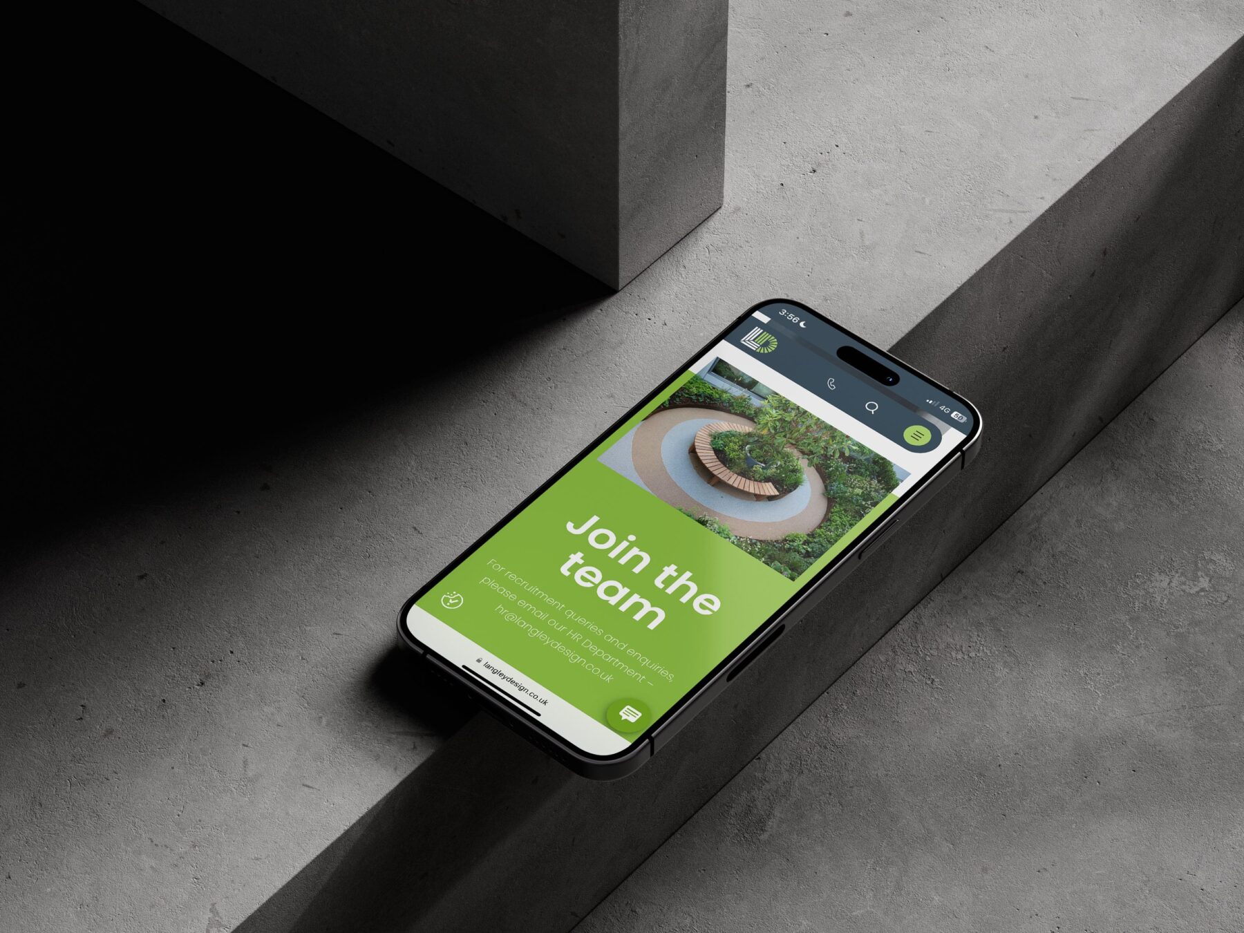 Langley Design iPhone mockup