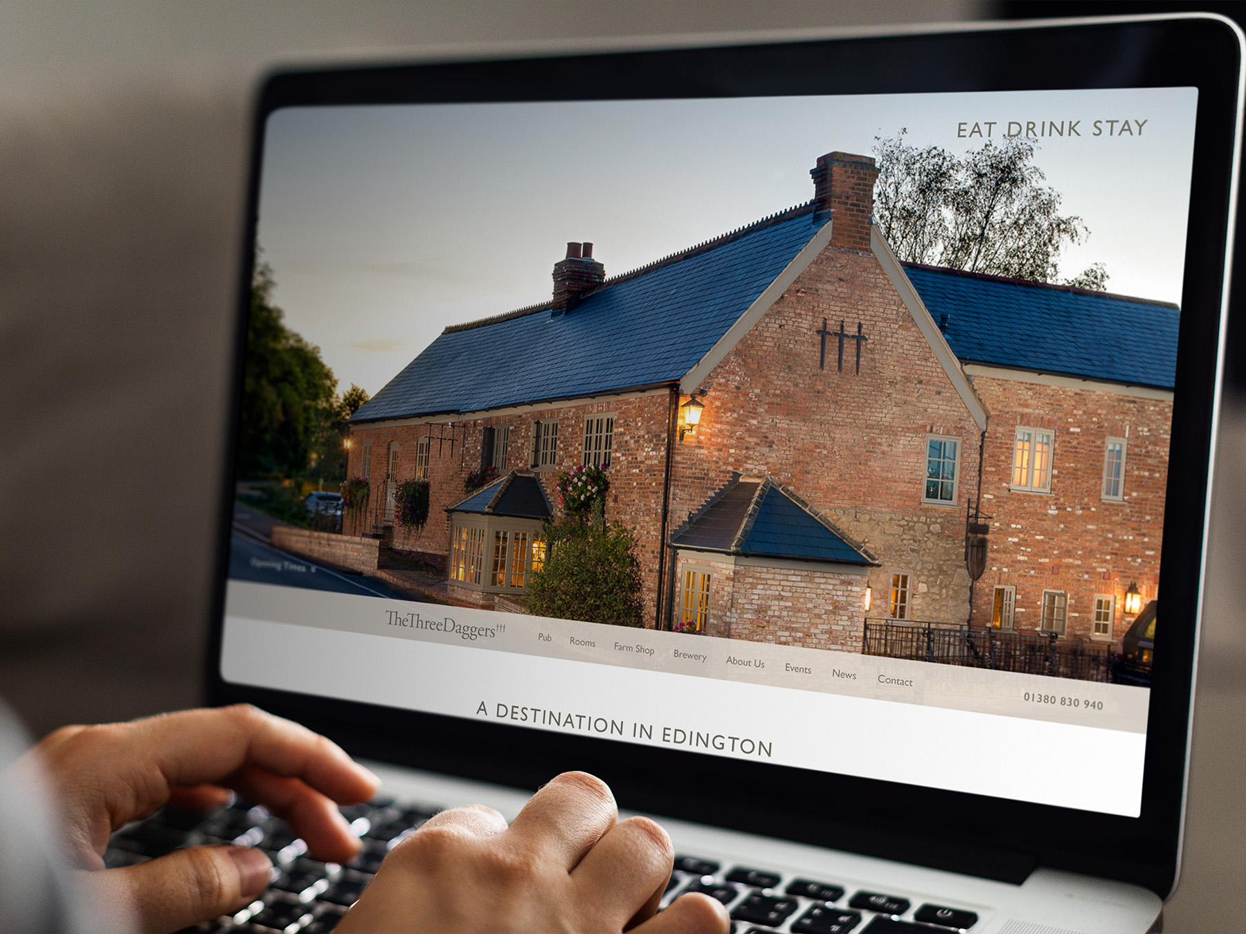 The Three Daggers website mockup
