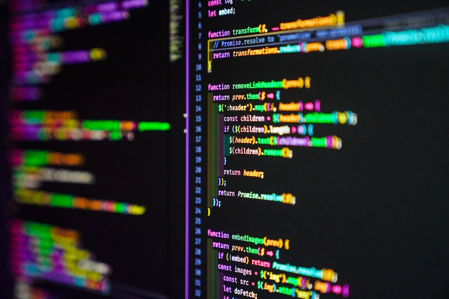 Website code on a laptop screen