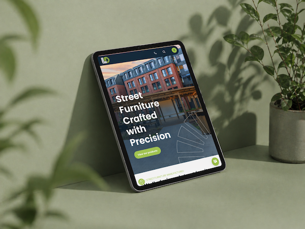 Langley Design website homepage on tablet device
